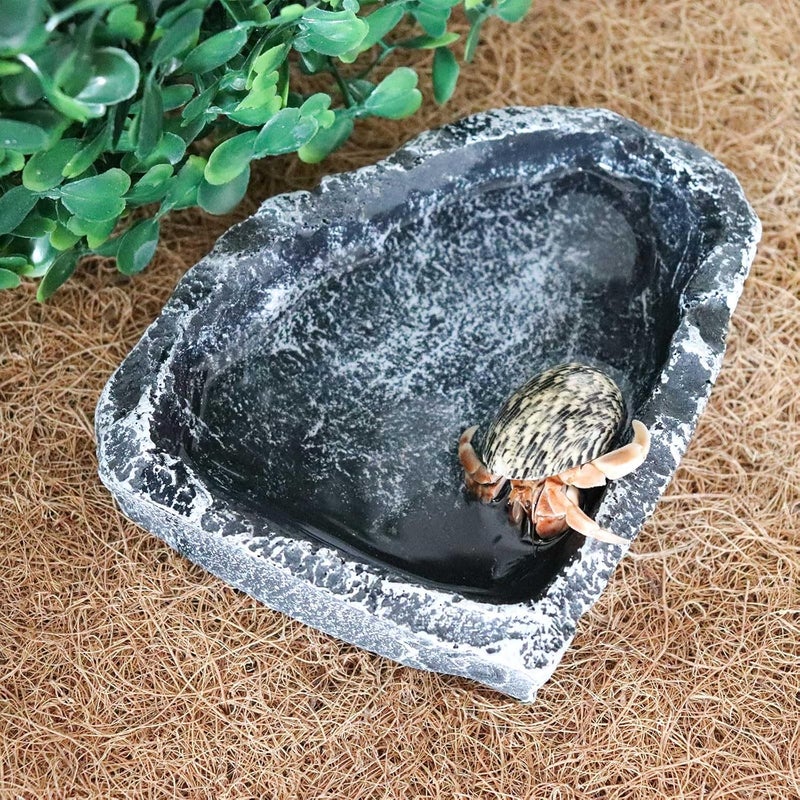 Neeenn 3 Pack Reptile Food Dish, Resin Hermit Crab Food & Water Bowl, Reptile Feeding Food Dish Kit, Tank or Aquarium Accessory, Suitable for Turtle Lizard Hermit Crab Snail Bearded Dragon Leopard Gecko - Image 2